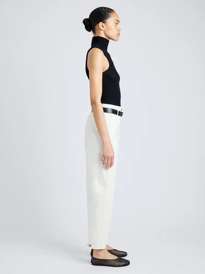 Cait Pant In Cotton Twill Alabaster