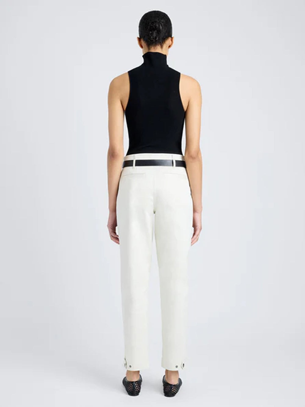 Cait Pant In Cotton Twill Alabaster