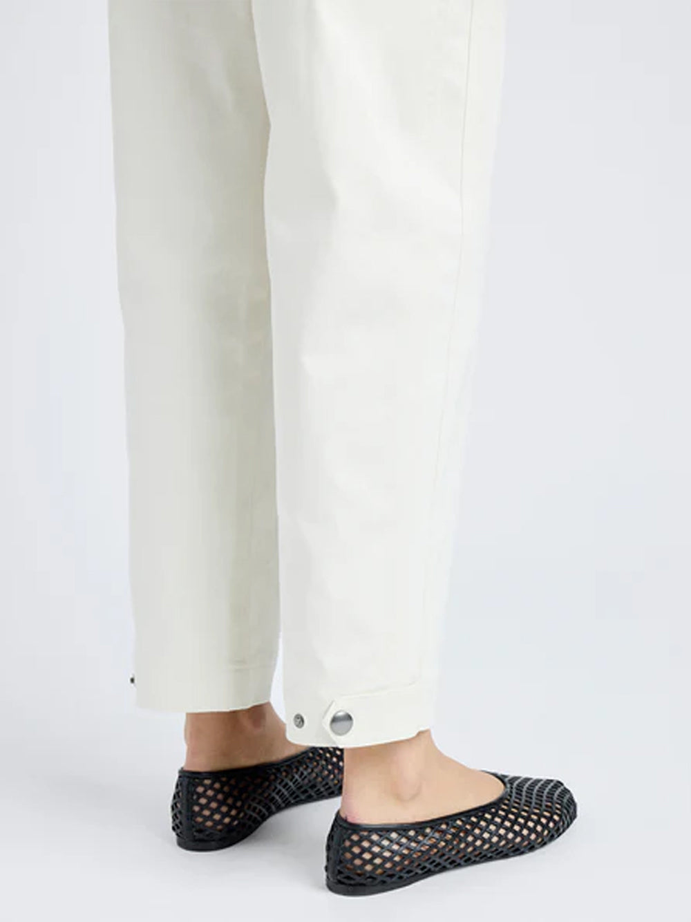 Cait Pant In Cotton Twill Alabaster