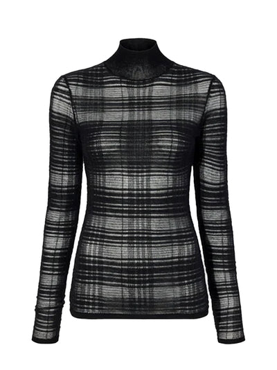 Stefanie Sweater In Plaid Knits Black