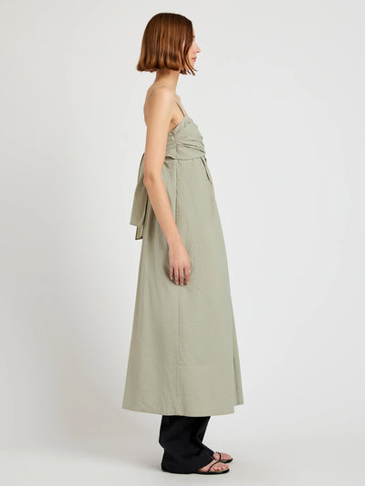 Claudine Dress In Tech Poplin (Sage)
