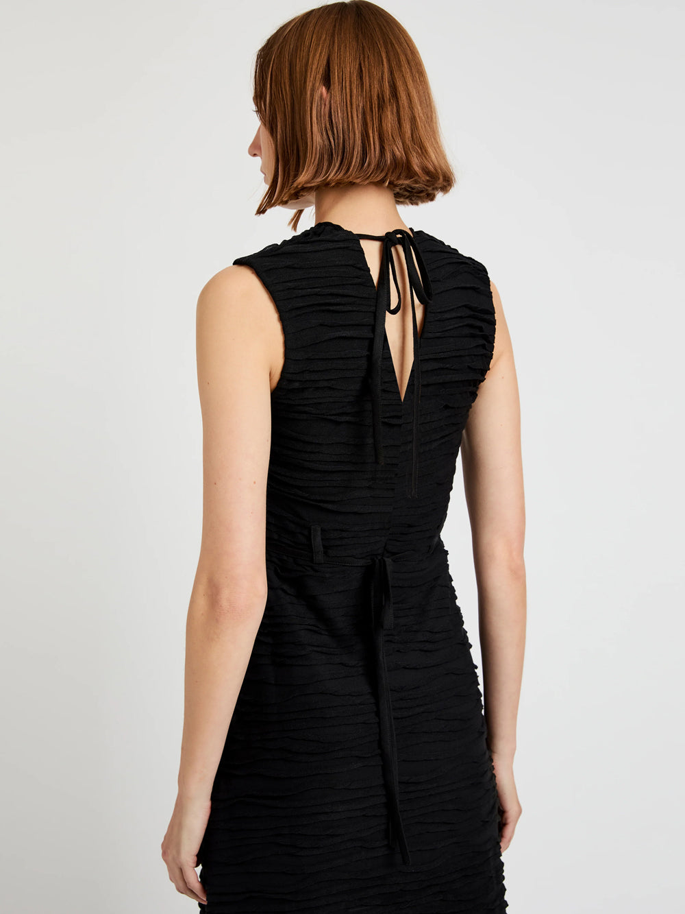 Laura Dress In Textured Cotton (Black)