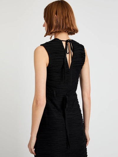 Laura Dress In Textured Cotton (Black)