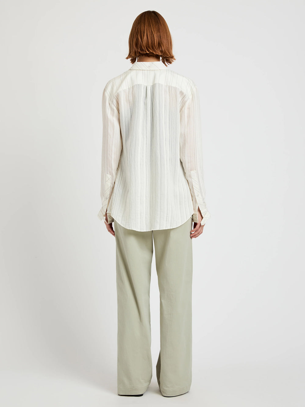 Raven Shirt In Woven Stripe Flou (Chalk/Black)
