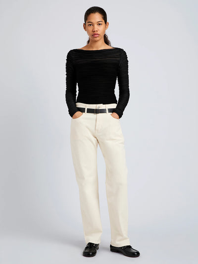 Paloma Top In Textured Cotton Black