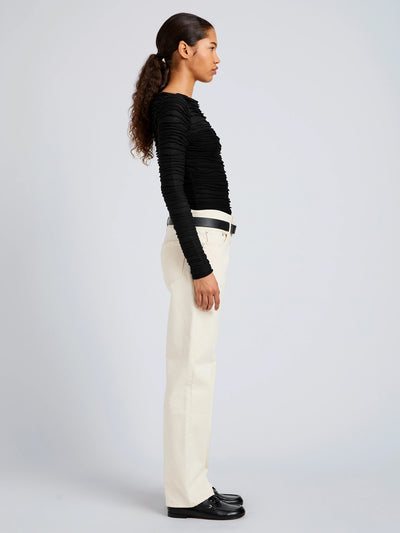 Paloma Top In Textured Cotton Black