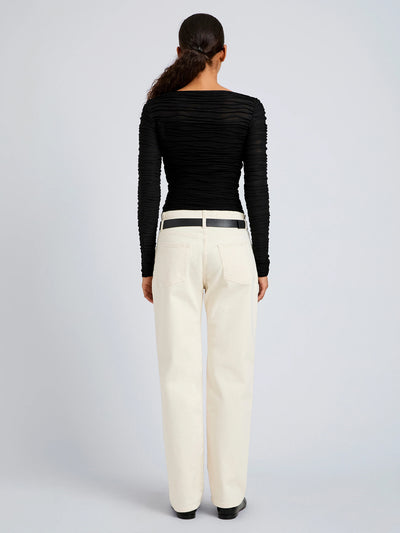 Paloma Top In Textured Cotton Black