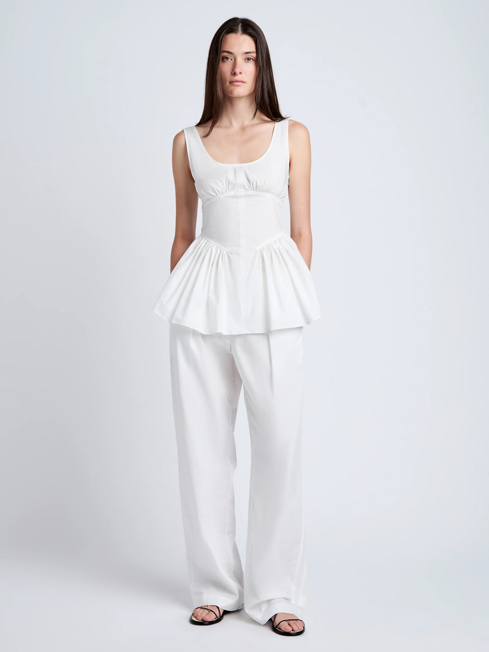 Barrett Pant In Stretch Poplin (White)