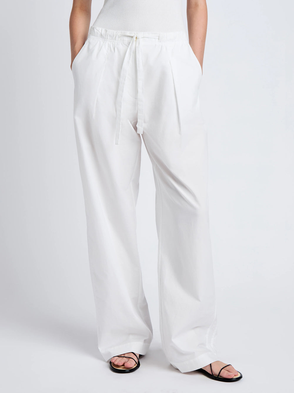 Barrett Pant In Stretch Poplin (White)