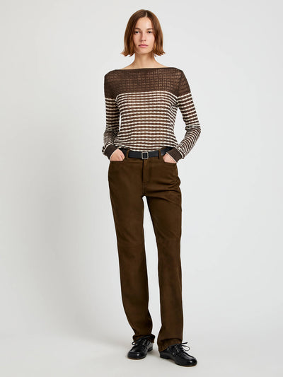 Britta Sweater In Breton Stripe (Wood/Chalk)