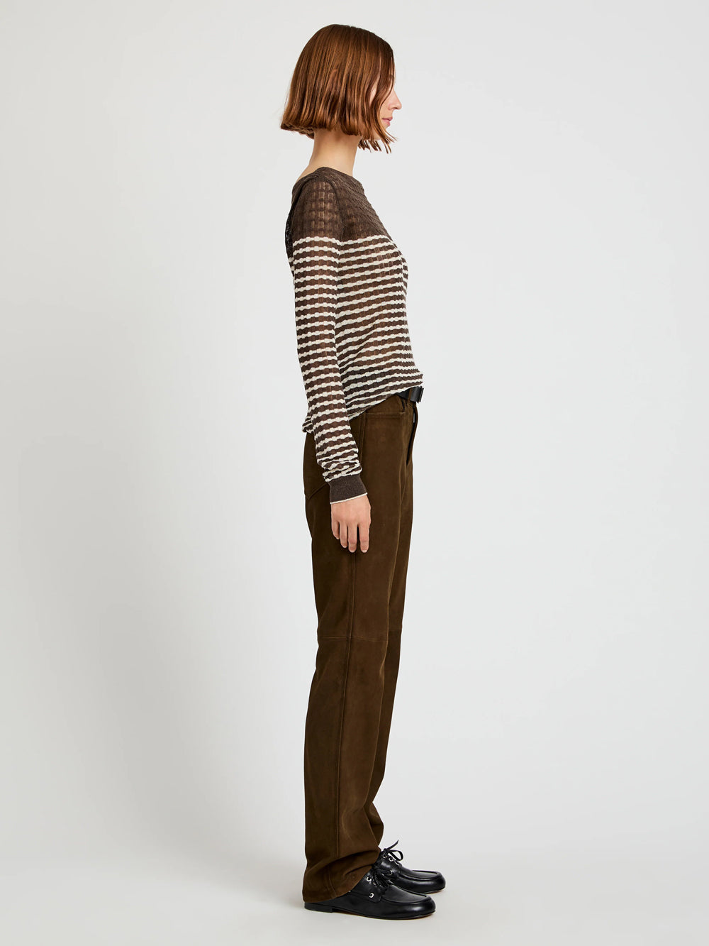 Britta Sweater In Breton Stripe (Wood/Chalk)