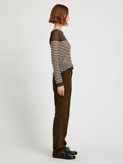 Britta Sweater In Breton Stripe (Wood/Chalk)