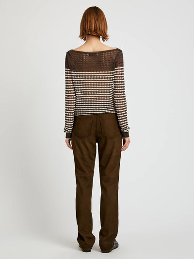 Britta Sweater In Breton Stripe (Wood/Chalk)