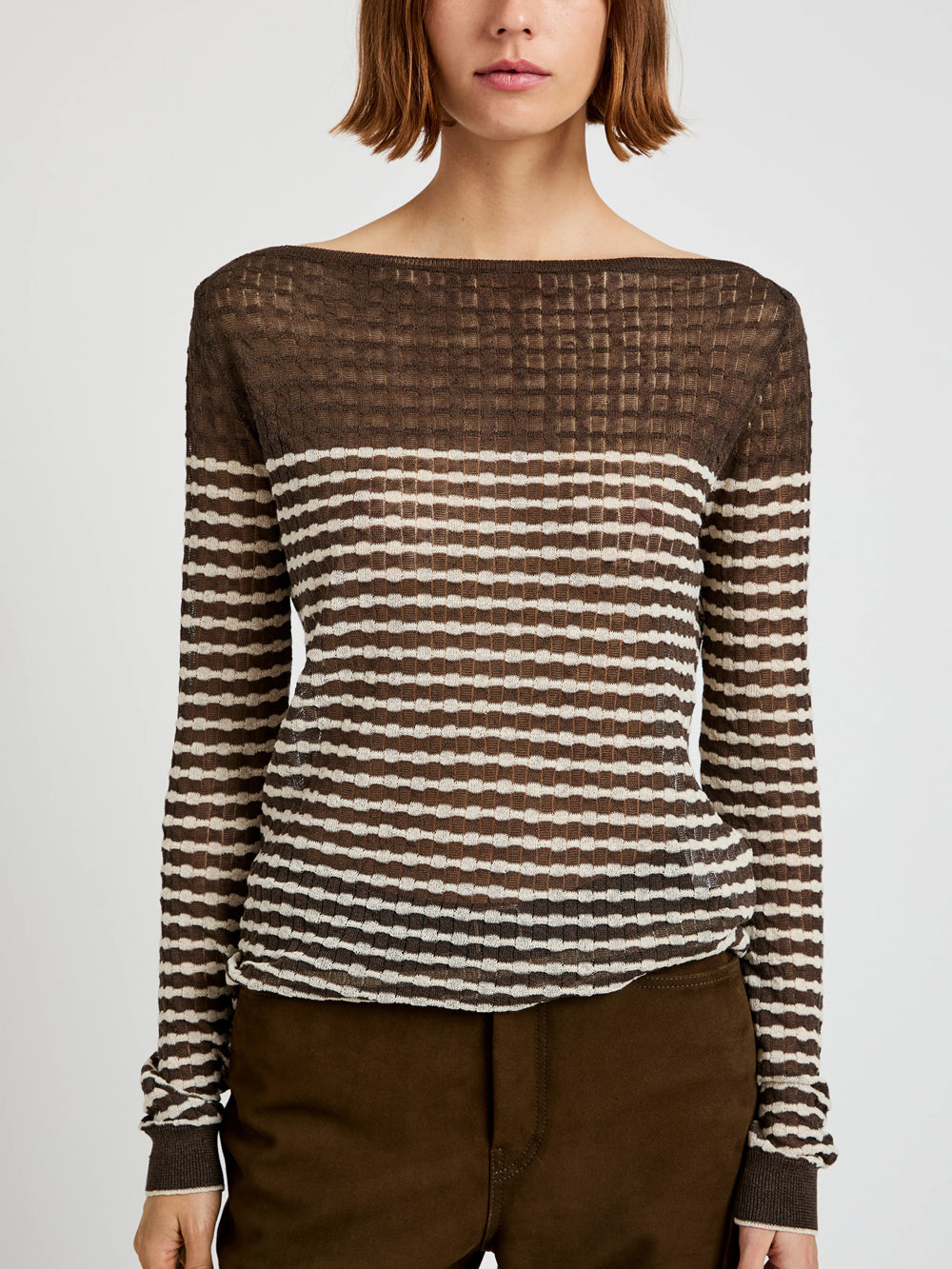 Britta Sweater In Breton Stripe (Wood/Chalk)
