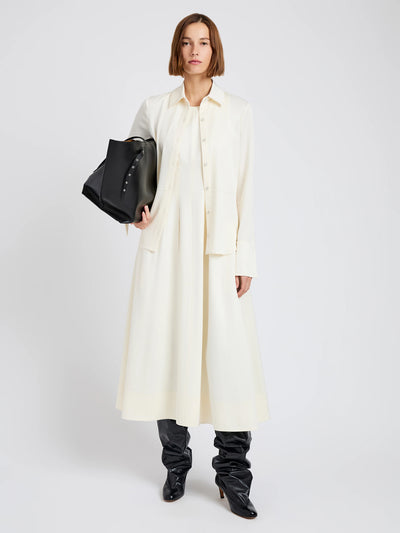Maddi Shirt In Merino Wool Twill Bone