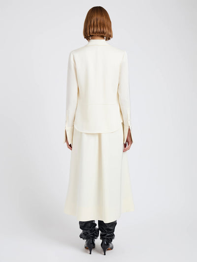 Maddi Shirt In Merino Wool Twill Bone
