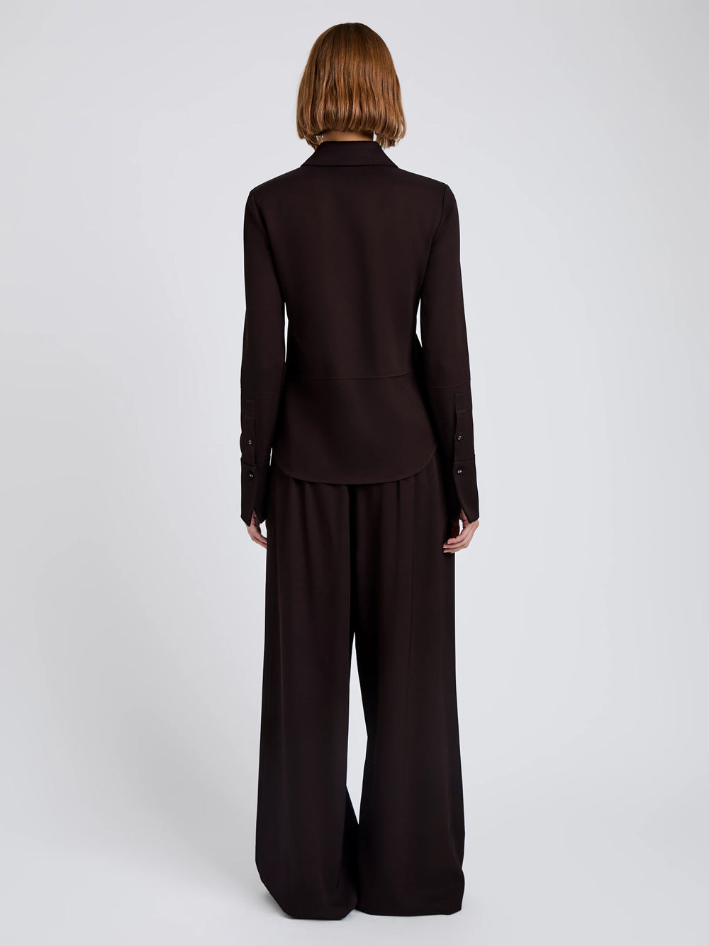 Maddi Shirt In Merino Wool Twill Chocolate