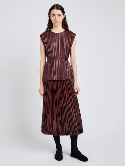 Lyra Top In Lw Faux Leather Oxblood