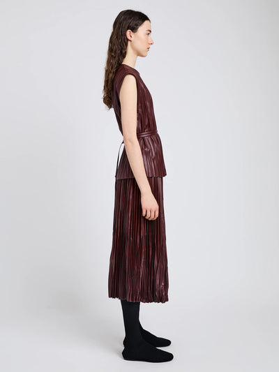 Lyra Top In Lw Faux Leather Oxblood