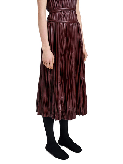 Rosalyn Skirt In Faux Leather Oxblood