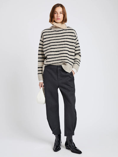 Kay Pant In Wool Garbardine Coal (Melange)