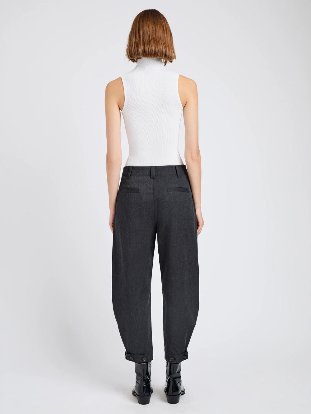 Kay Pant In Wool Garbardine Coal (Melange)