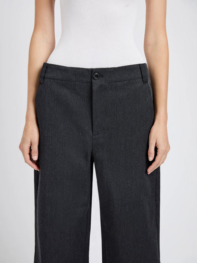Kay Pant In Wool Garbardine Coal (Melange)