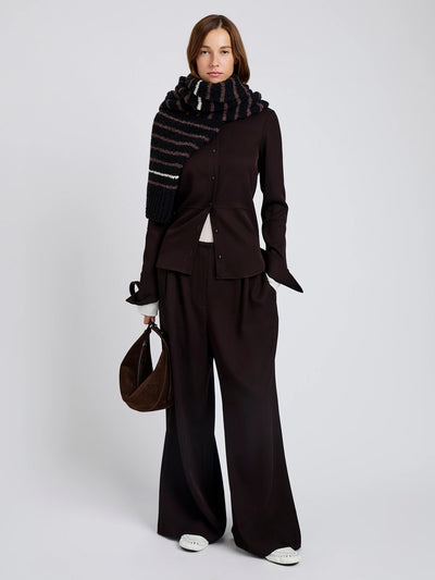 Meadow Pant In Merino Wool Twill Chocolate