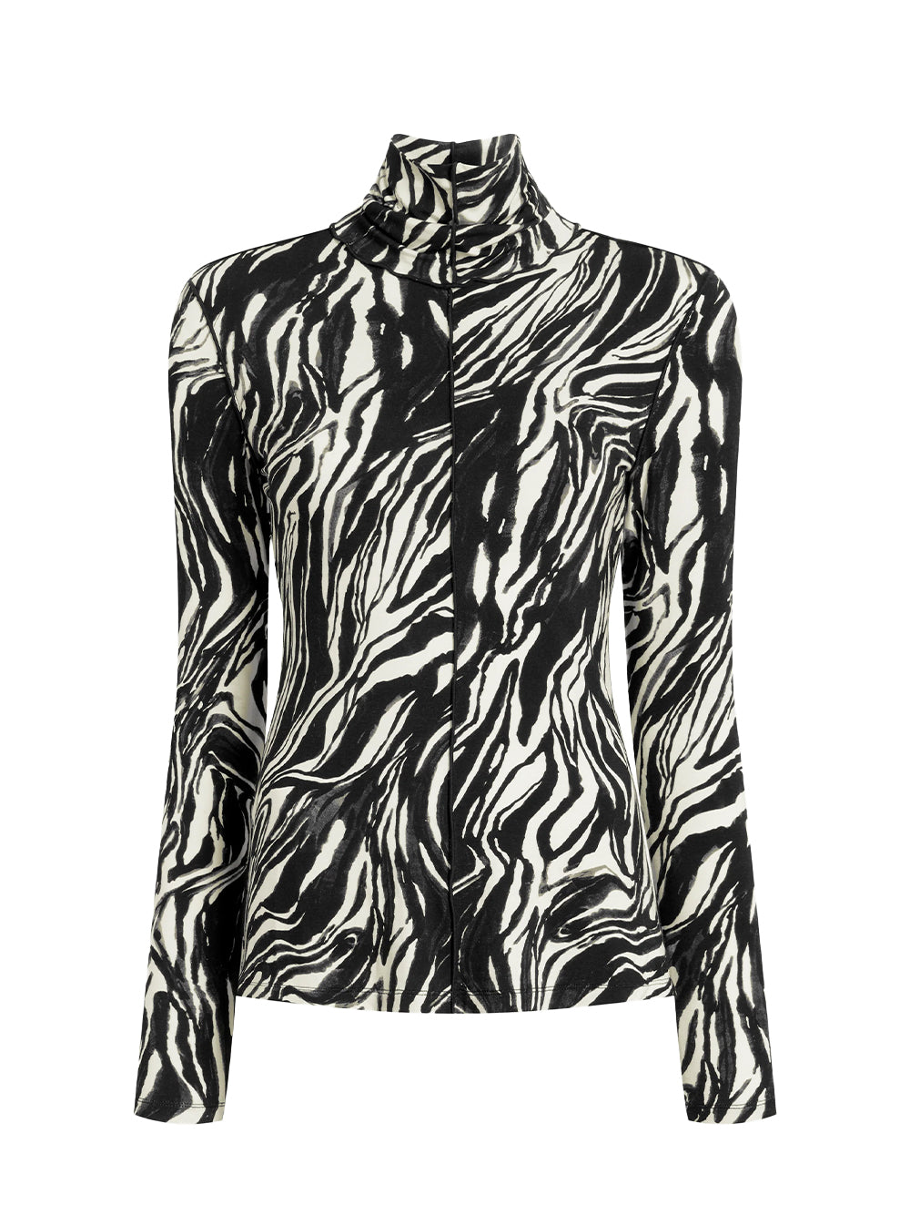 Audrey Top In Marble Jersey Asphalt Multi