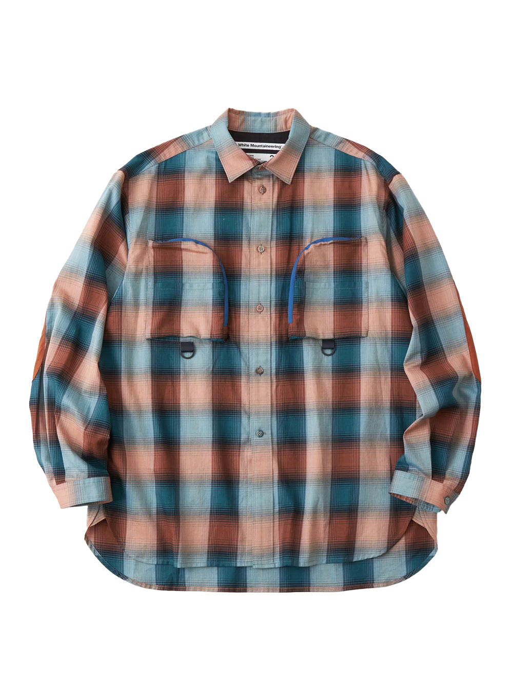 Gusset Sleeve Ombre Check Shirt Blue
