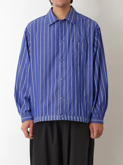 Mid Gusset Sleeve Stripe Shirt Blouson Blue