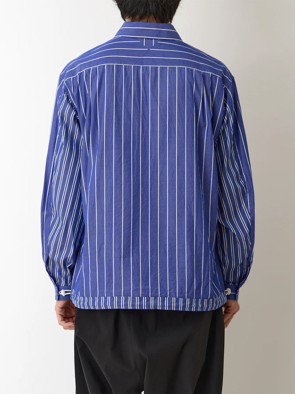 Mid Gusset Sleeve Stripe Shirt Blouson Blue