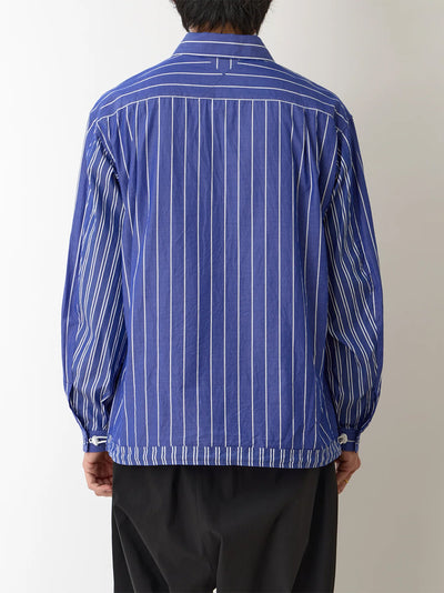 Mid Gusset Sleeve Stripe Shirt Blouson Blue