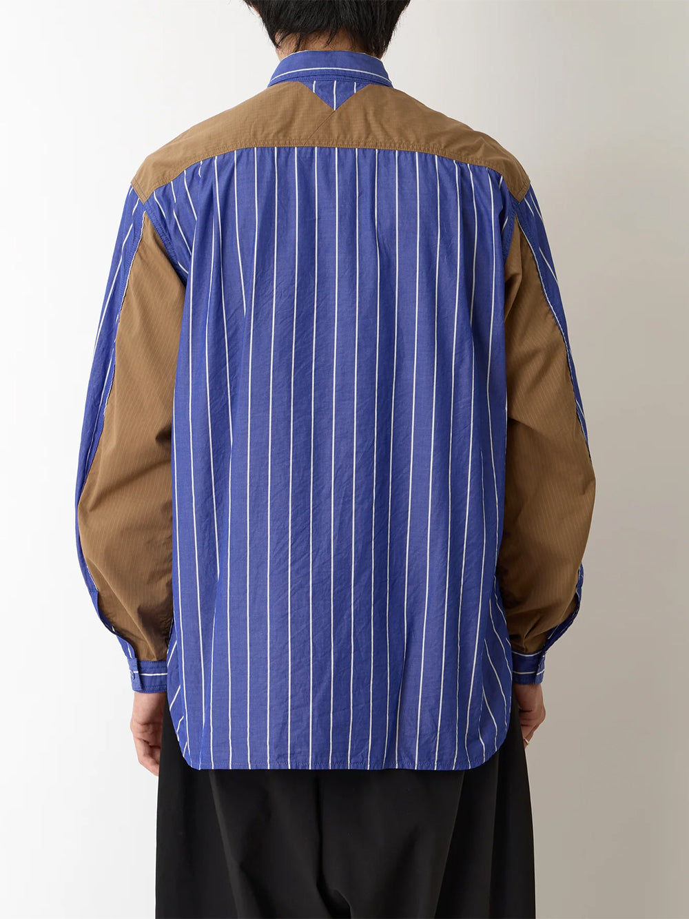 Mid Gusset Sleeve Stripe Work Shirt Blue