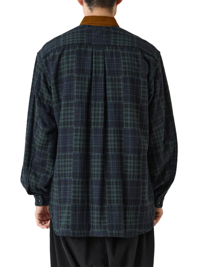 Gusset Sleeve Corduroy Collar Shirt Blackwatch