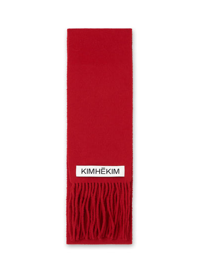 Wool Label Scarf Red