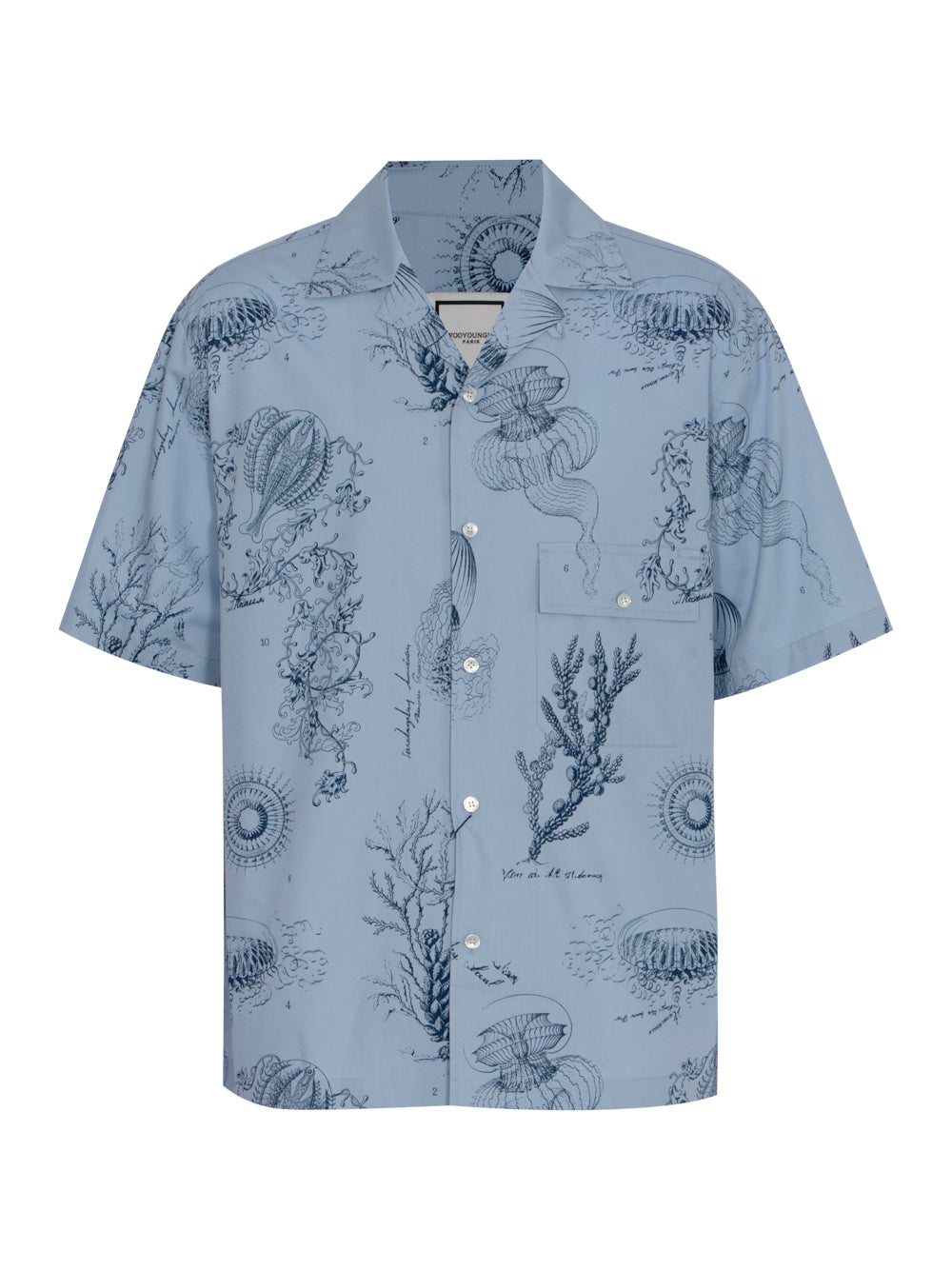 Anatomical Print Short-Sleeve Shirt (Blue)