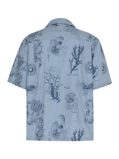 Anatomical Print Short-Sleeve Shirt (Blue)