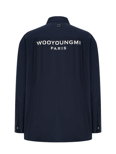 Cotton Black Logo Shirt (Blue)