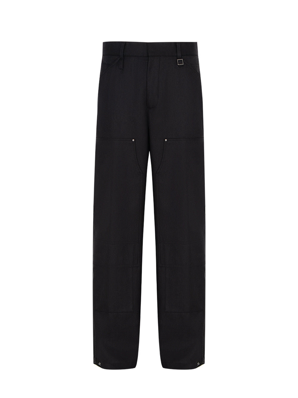 Double Knee Wool Pants Black