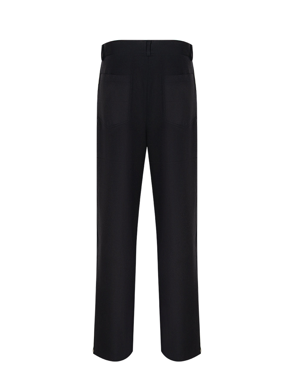 Double Knee Wool Pants Black