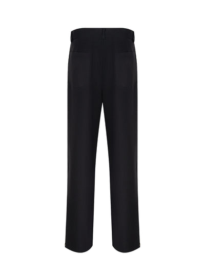 Double Knee Wool Pants Black