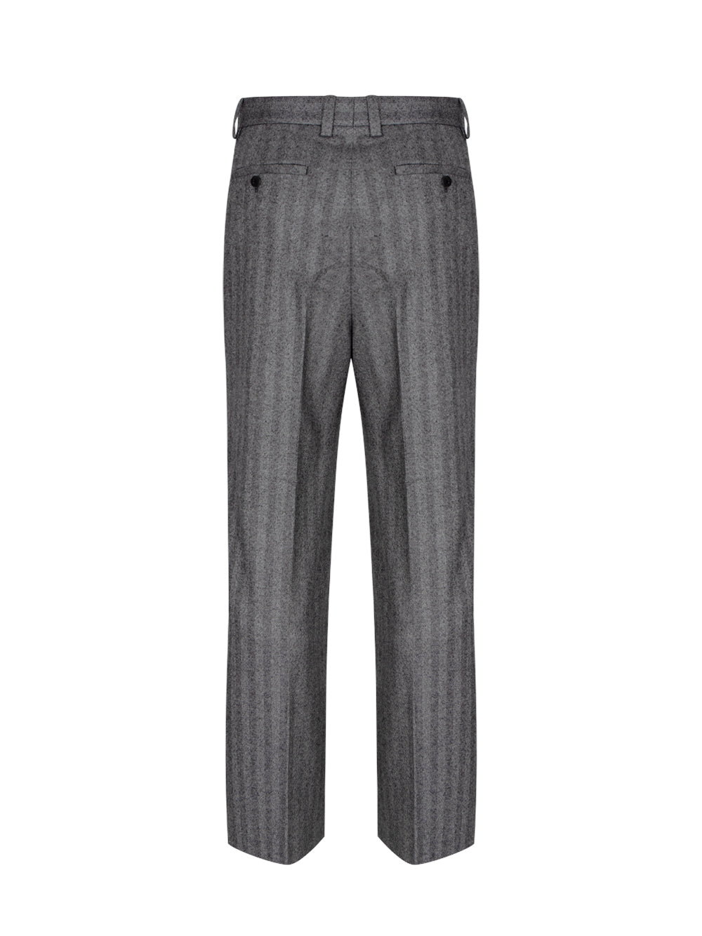 Gray Herringbone Wool Pants (Grey)