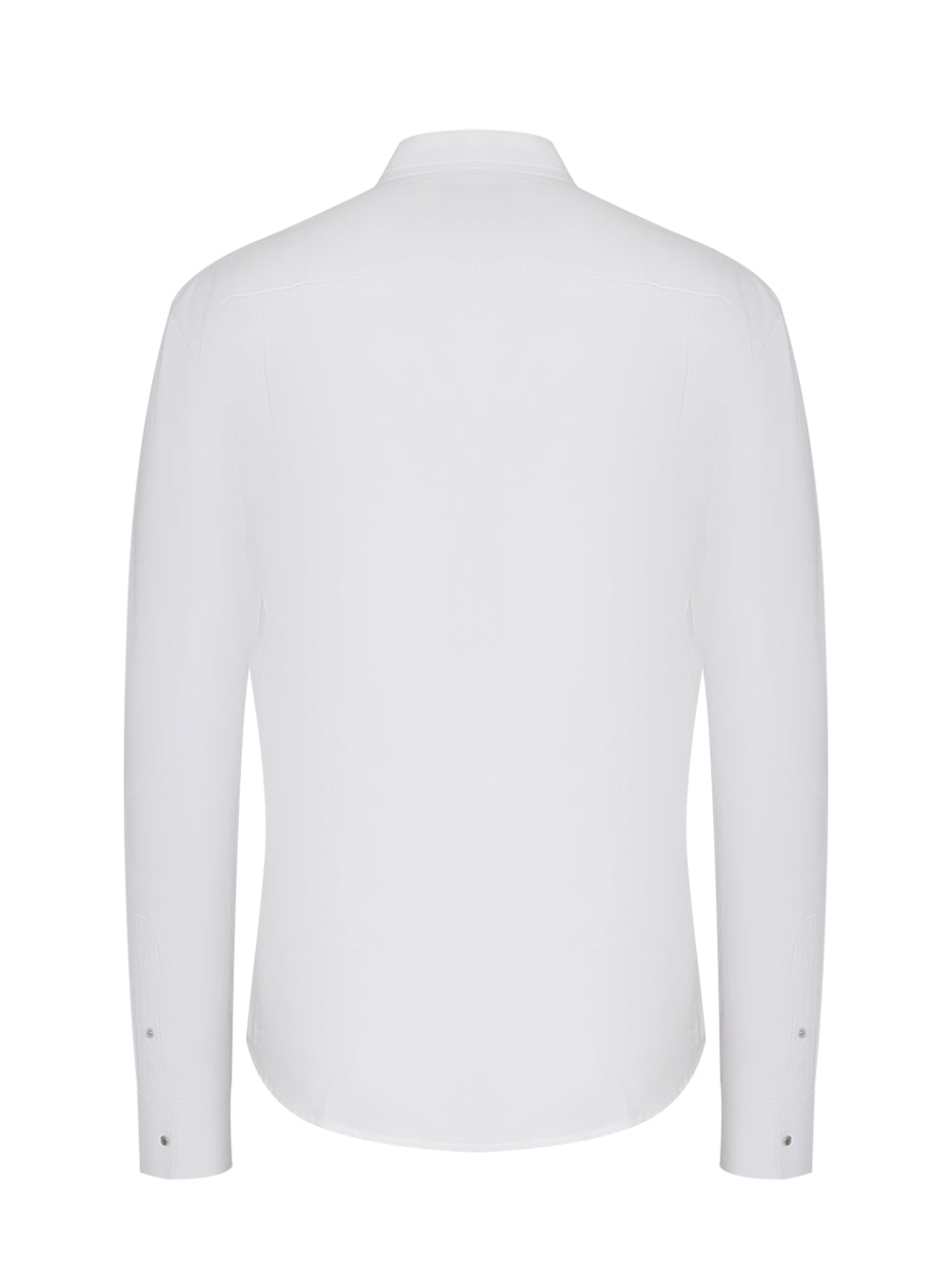 Stand Collar Cotton Shirt (White)