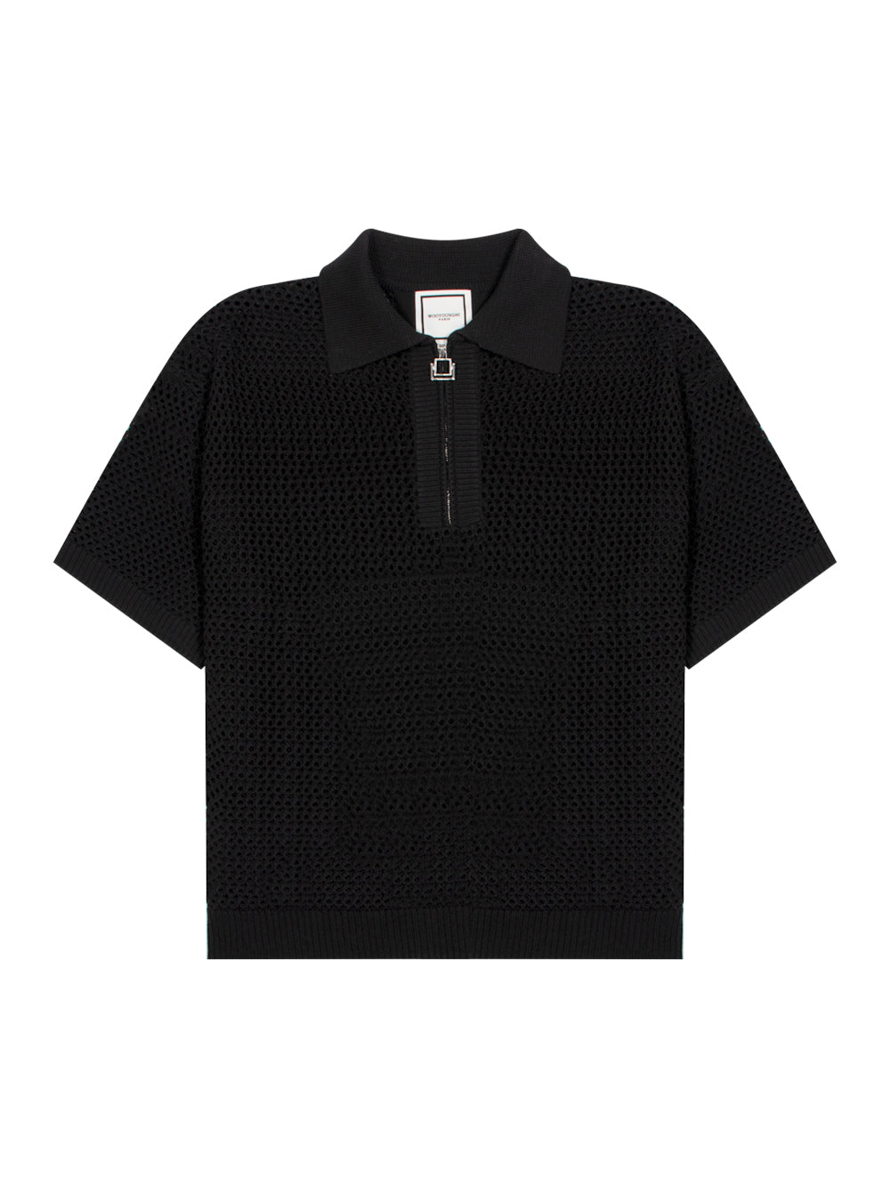 Netting Short Sleeve Sweater (Black)