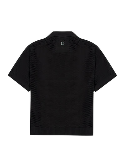 Netting Short Sleeve Sweater (Black)