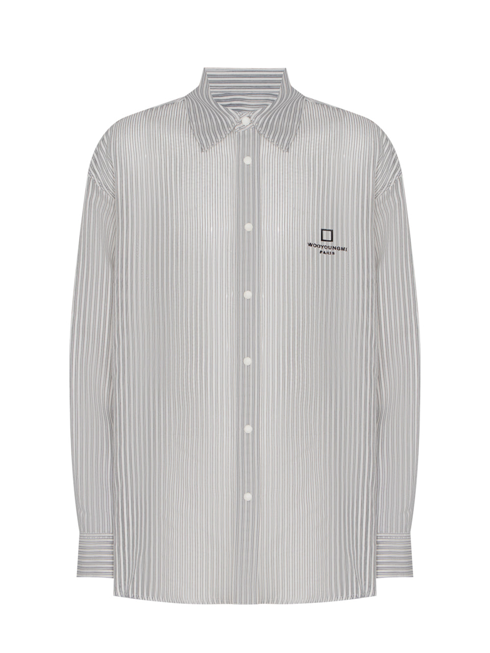 See-Through Striped Shirt (Grey)