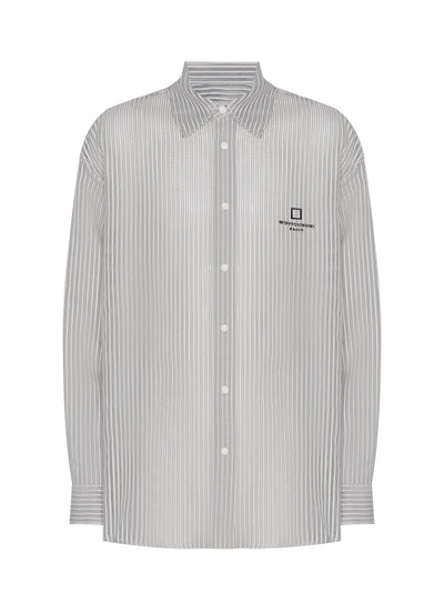 See-Through Striped Shirt (Grey)