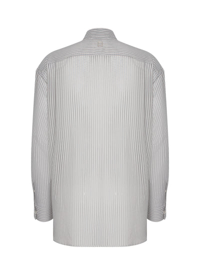 See-Through Striped Shirt (Grey)