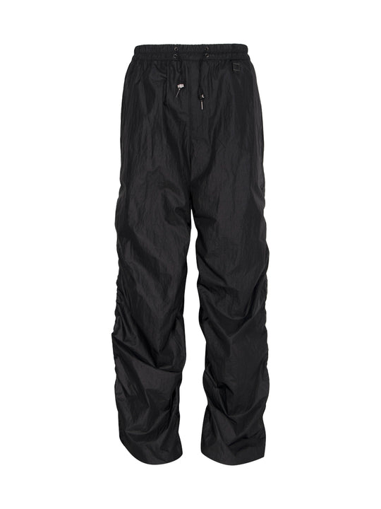 Shirring Detail Track Pants (Black)